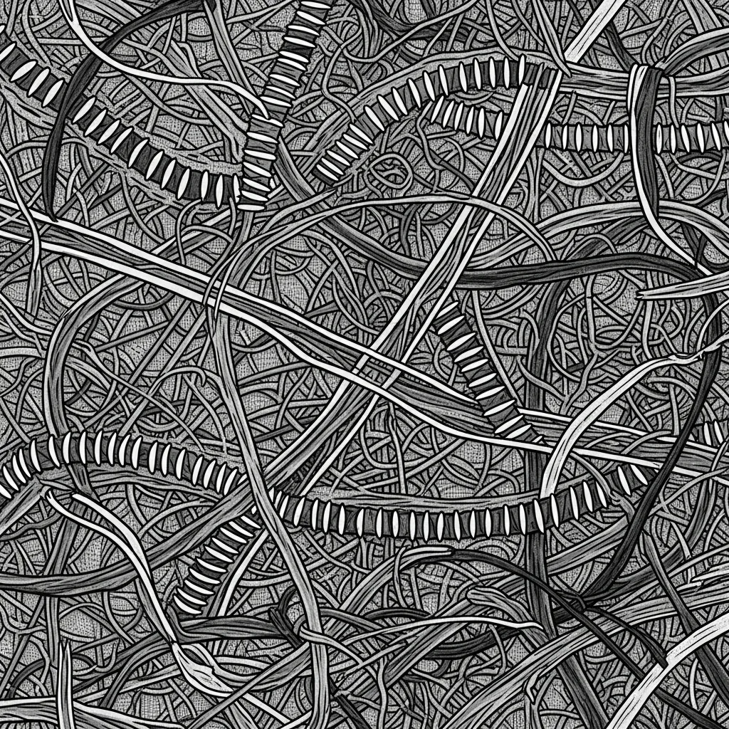 Abstrakt trådmönster som representerar skrädderi